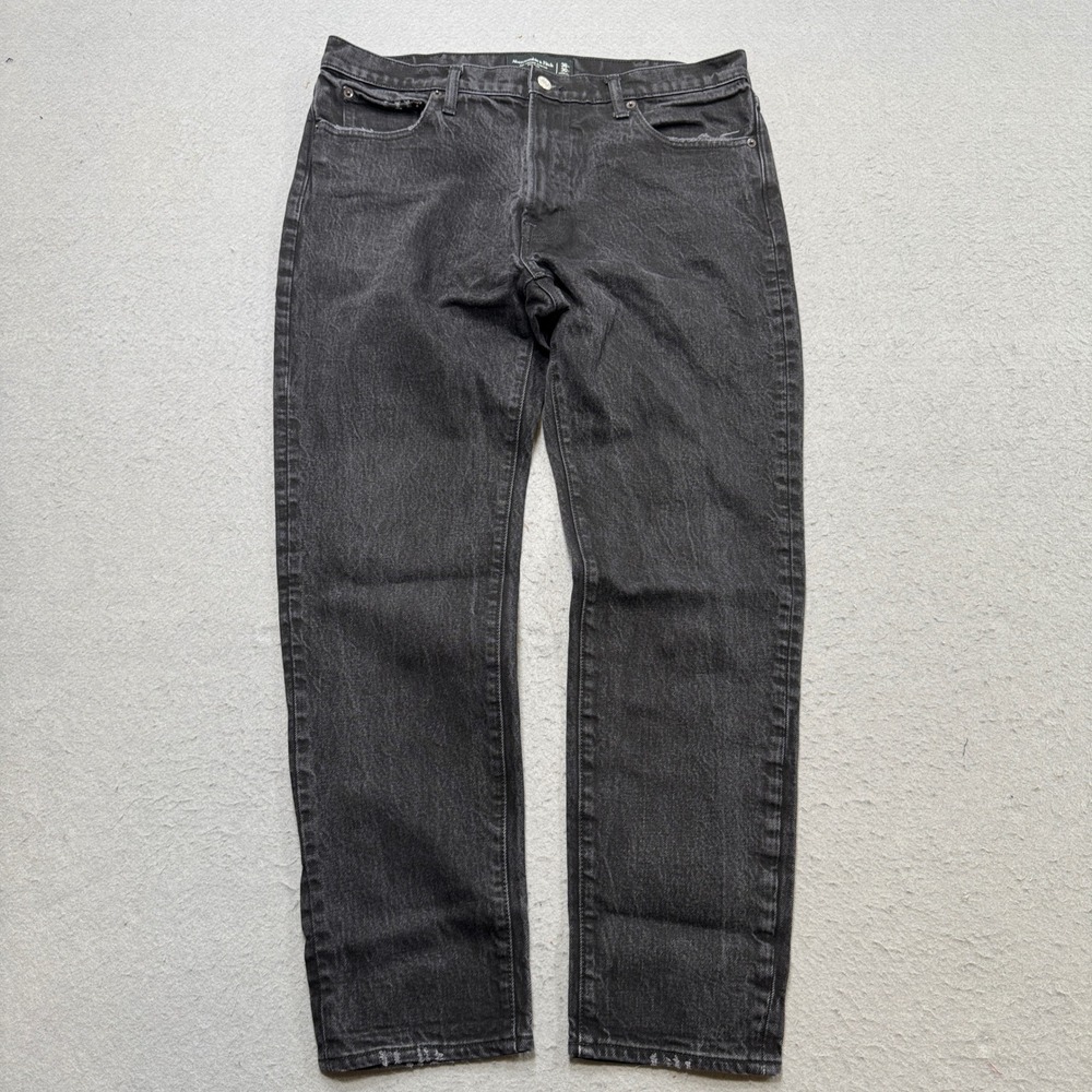 Abercrombie & Fitch Jeans Men's 36x30 Black Denim 90s Slim Vintage Stretch Retro